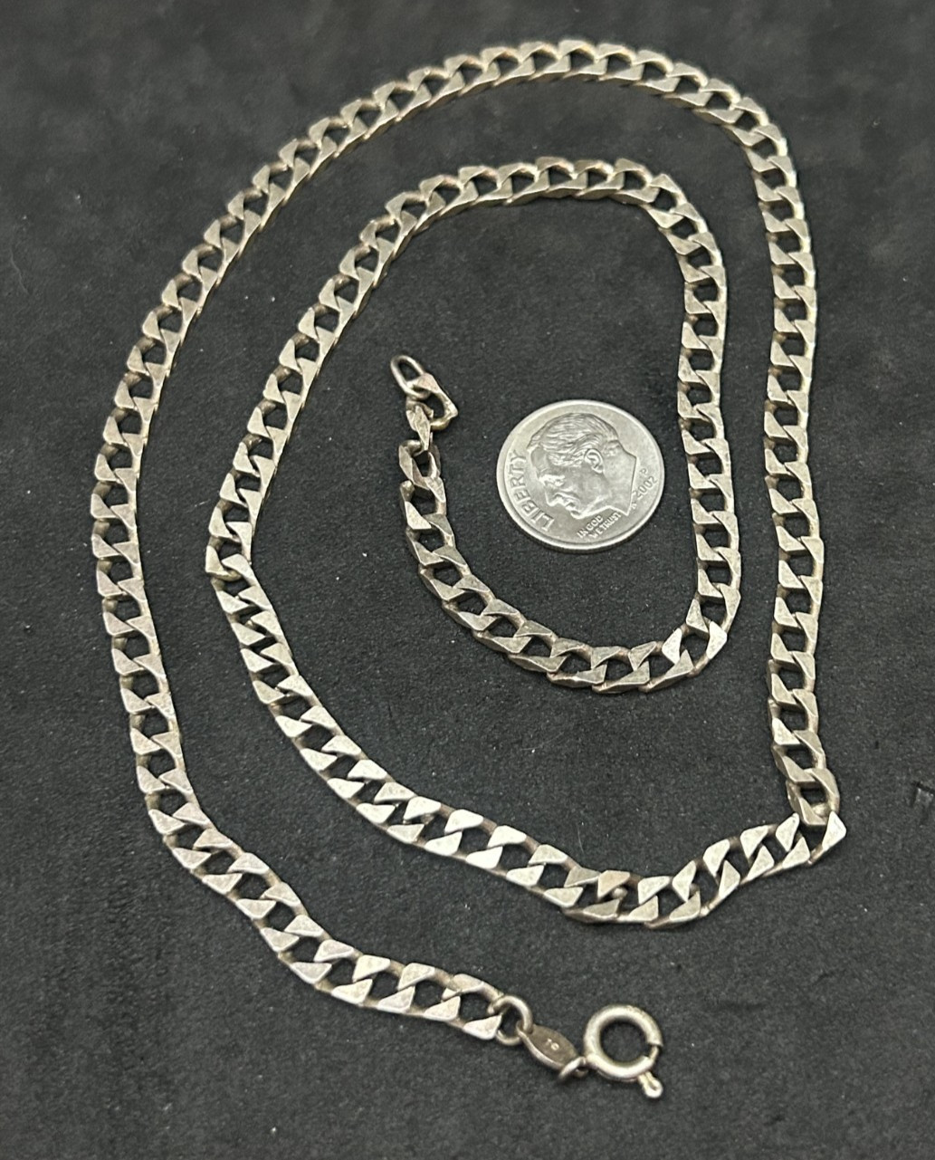 925 Sterling 4.5mm Square Cuban Chain Necklace 22in – 21.93g