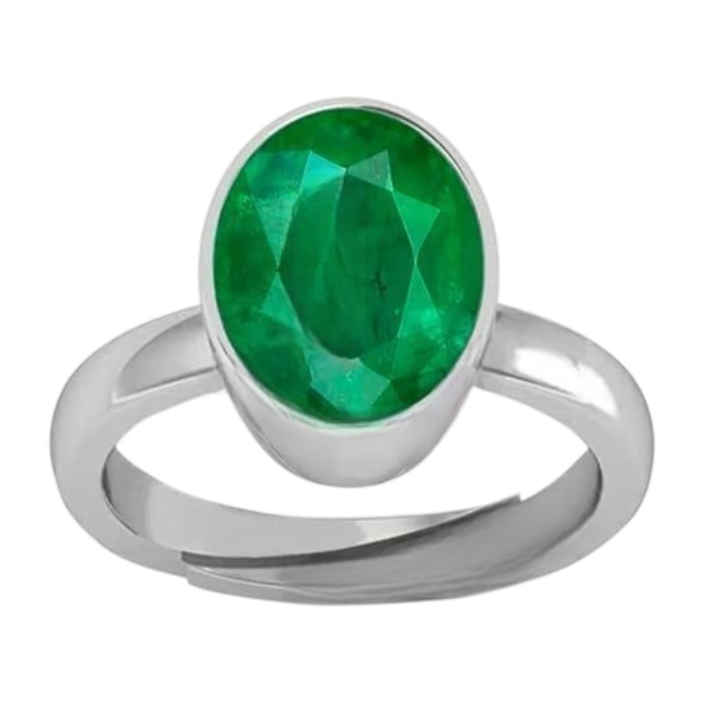 Certified 10.40 Ct Emerald Ring Natural Silver Plated Gemstone Men Women Gift