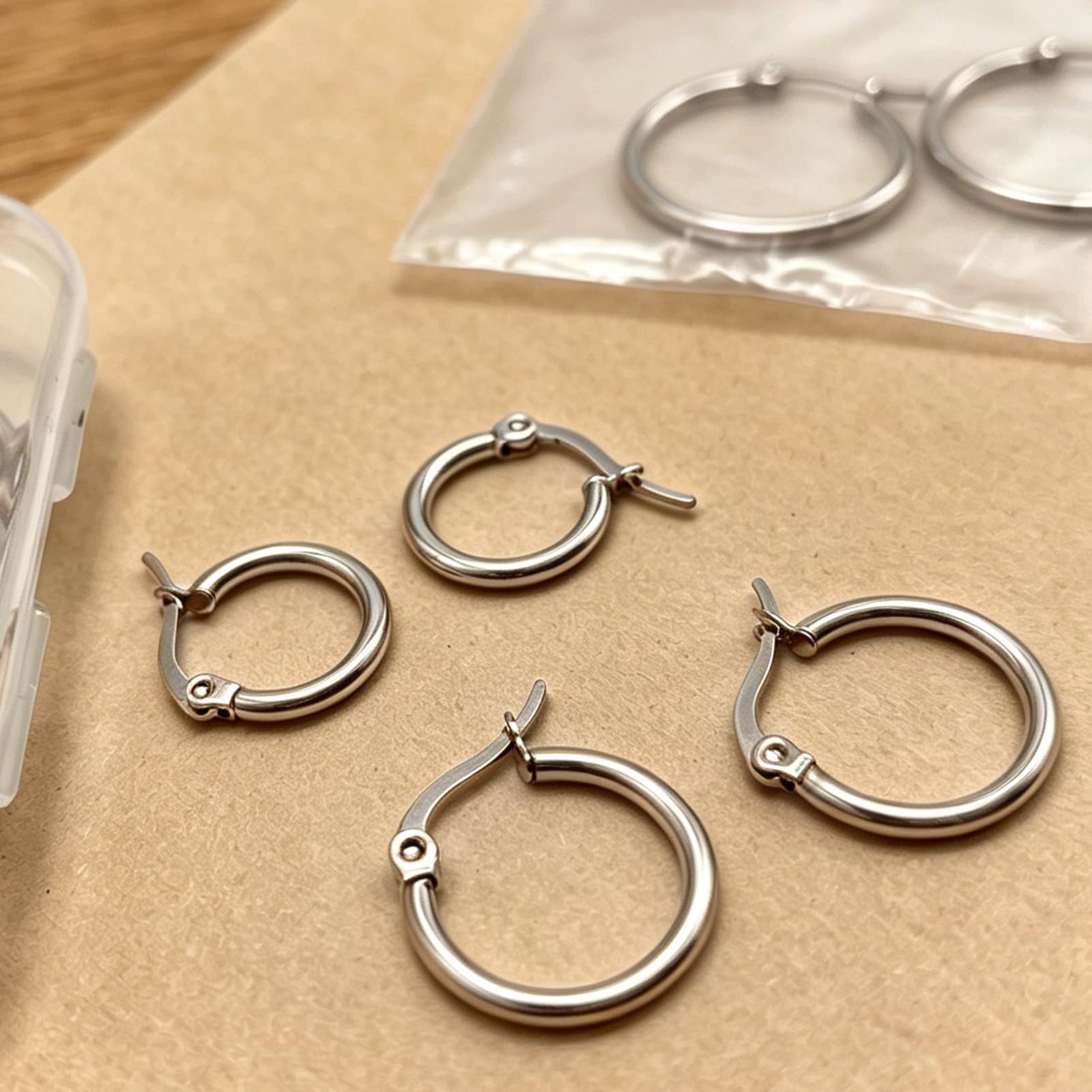 5 Pairs Surgical Huggie Hoop Earrings Set for Women, Small Silver 316L Stainl…