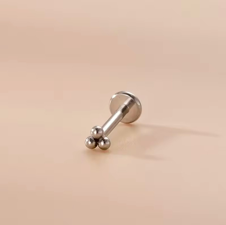 G23 Easy to put Push-in Threadless Earrings Flat Back Stud Lobe Cartilage Helix