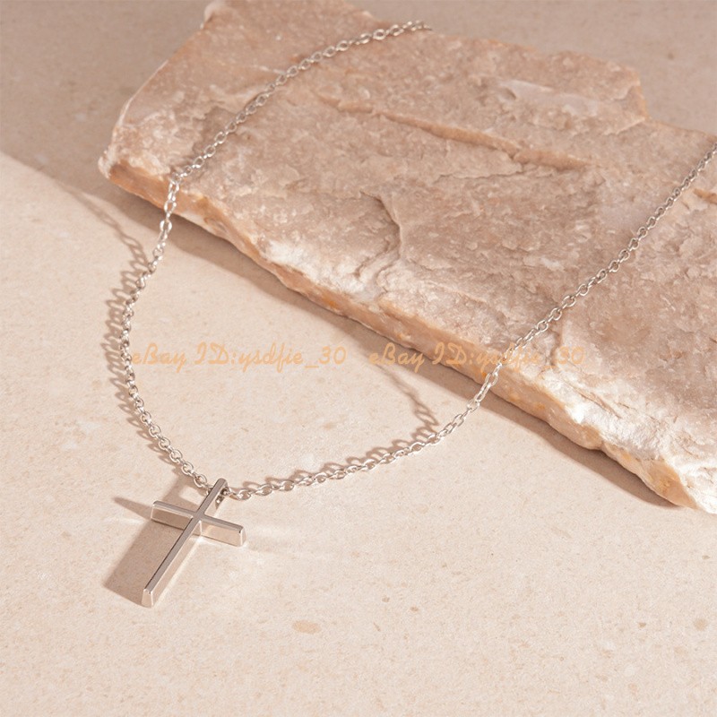 Women’s Fashion Metal Alloy Chain Silver Tone Cross Pendant Necklace