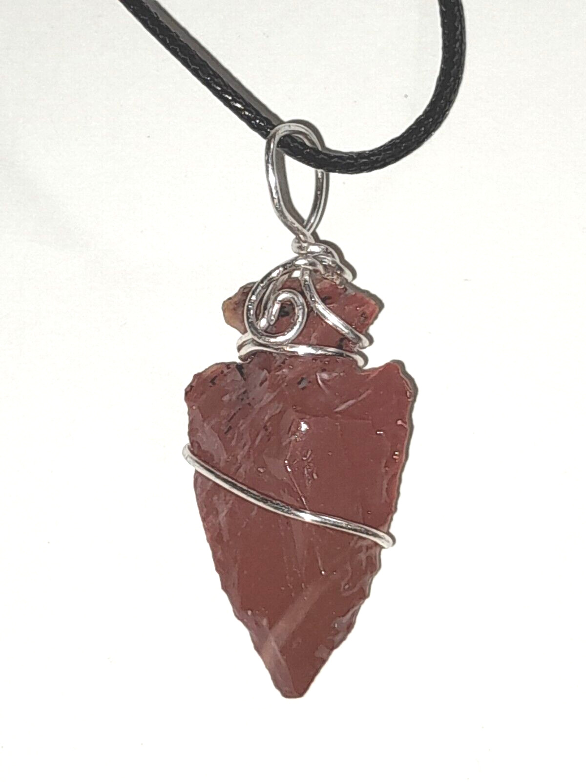 Natural jasper Arrowheads necklaces male female red pendants jewelry Gift unisex