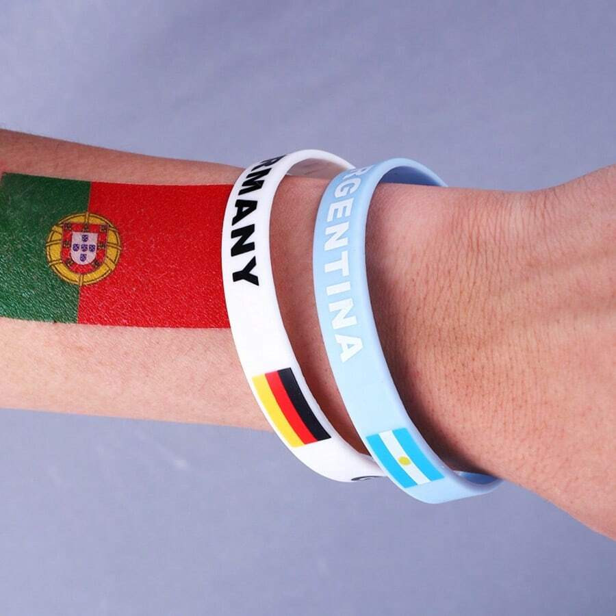 1pcs 2026 World Cup Country Flag Silicone Wristband Soccer Fan Gift Souvenirs