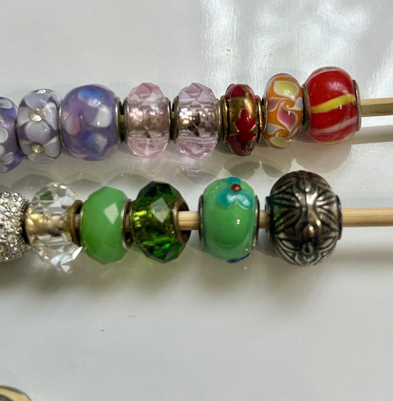 925 (13) Big Hole Murano Glass Beads Charms Unmarked (29) Italy MA (1) 2 Unknown