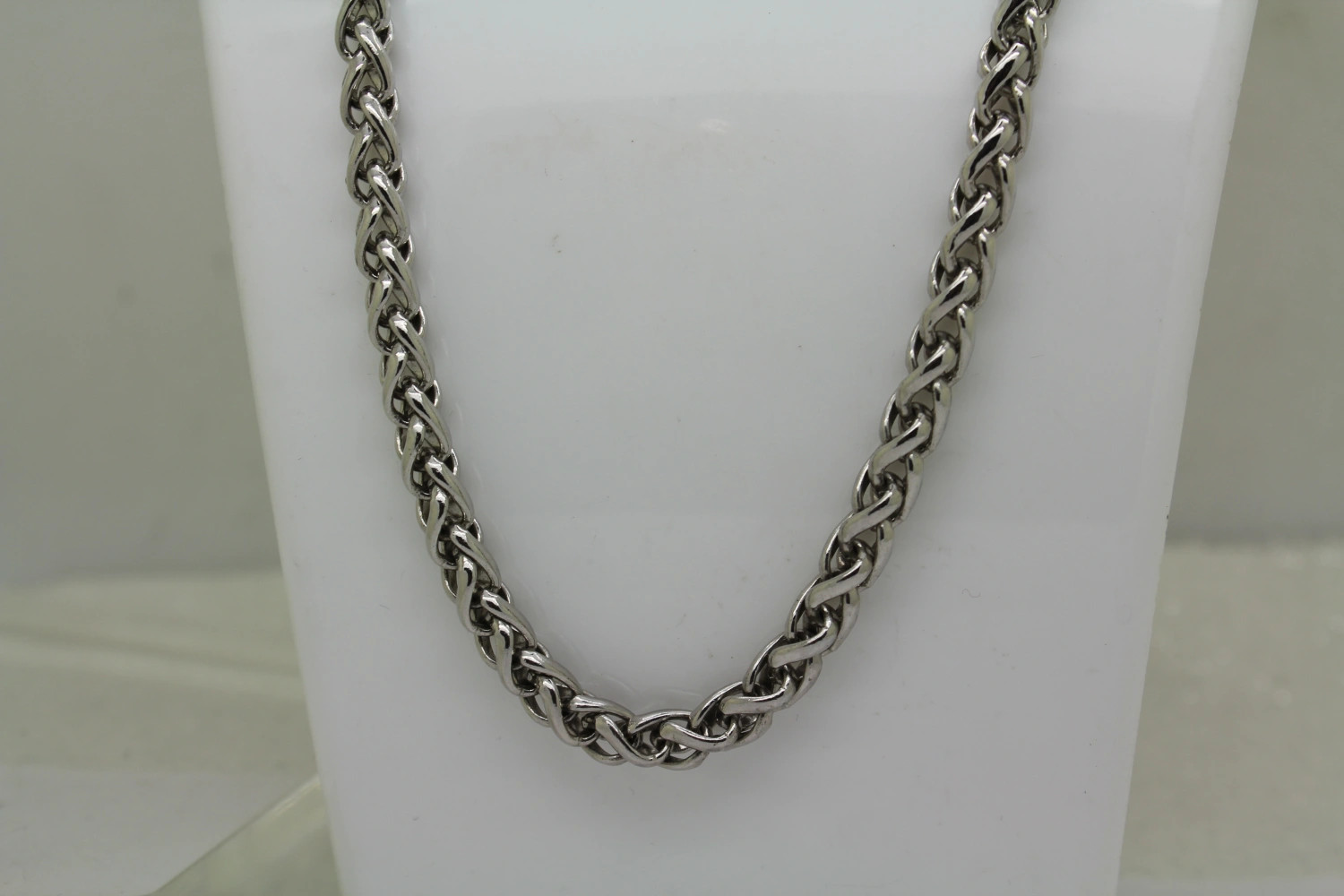 .925 S.S. THICK WHEAT CHAIN necklace 18″ #