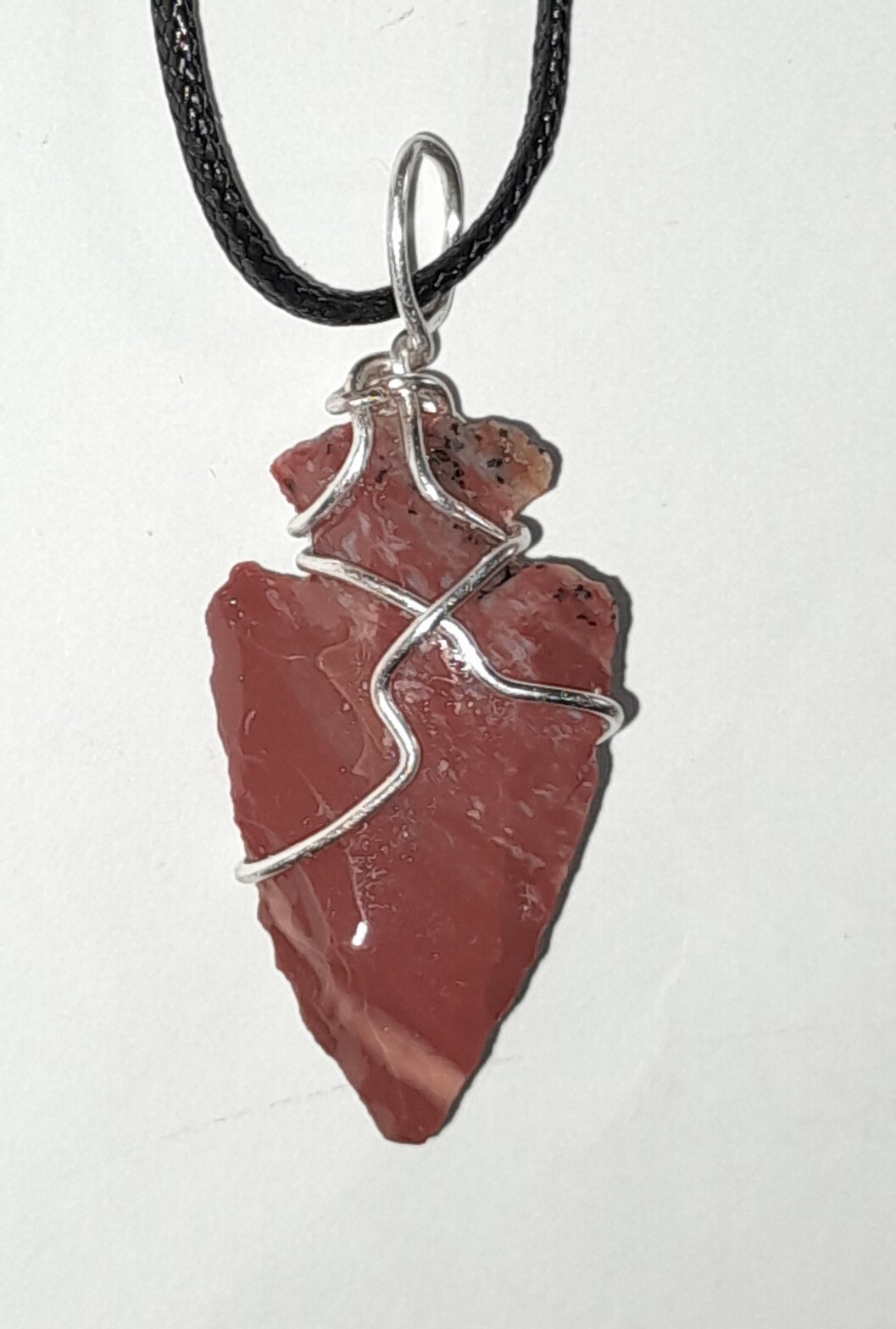 Natural jasper Arrowheads necklaces male female red pendants jewelry Gift unisex