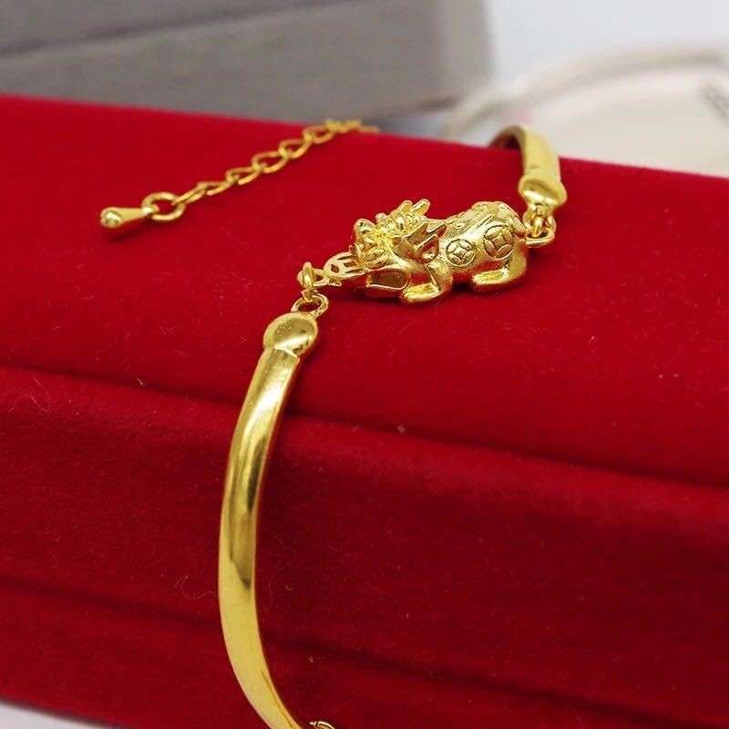 22K 23K 24K Thai Baht Yellow Gold Pixiu Necklace Women’s Bracelet Accessories