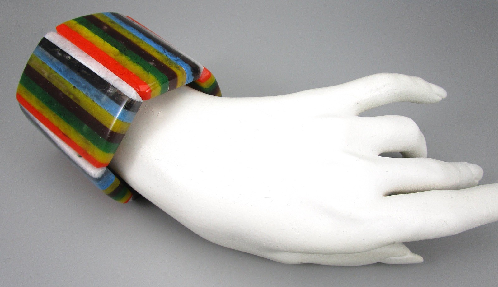  COLORFUL MARION GODART STRIPED RESIN STRETCH BRACELET – FRANCE