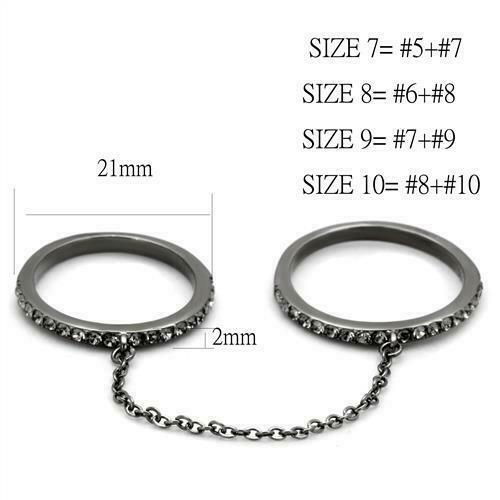 Brilliant Micro Paved Cubic Zircon CZ AAA Black Ion Plated Fashion Ring Tk2614