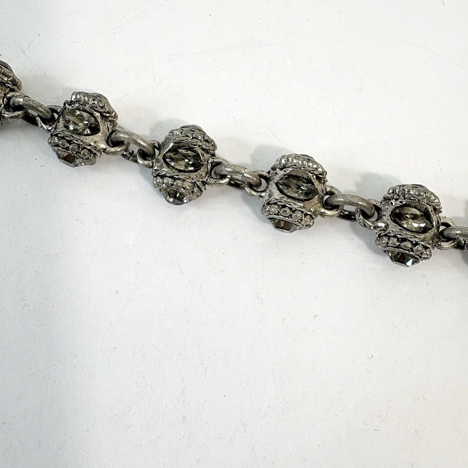 Otazu Barrel Bracelet Silver Tone Swarovski Crystals 7.5″ Toggle Closure EU Made