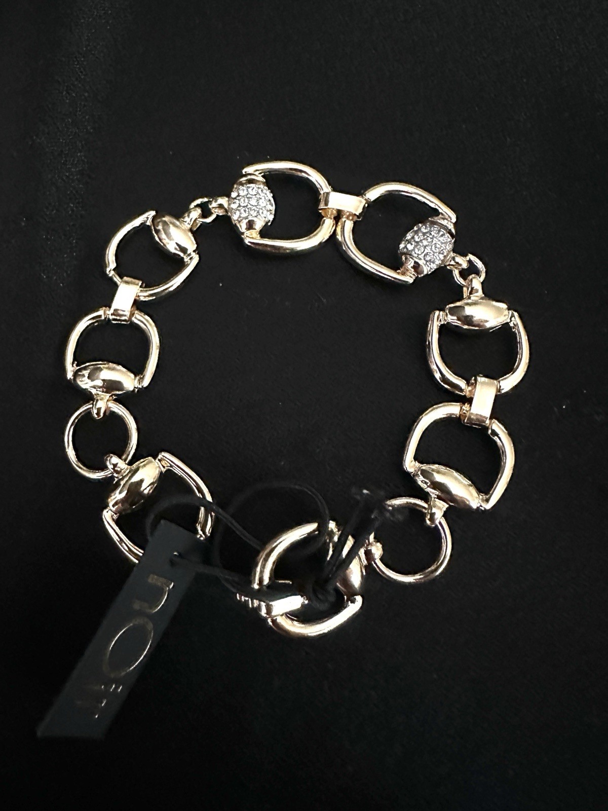 Noir link Bacelet/ Crystal Pave/ Horseshoe
