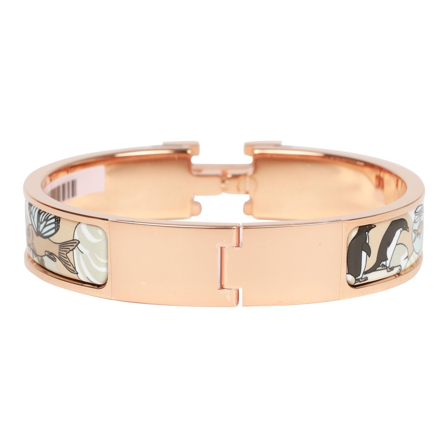 Hermès Dans Les Nuages Clic Clac H Narrow Enamel Bracelet PM RGHW