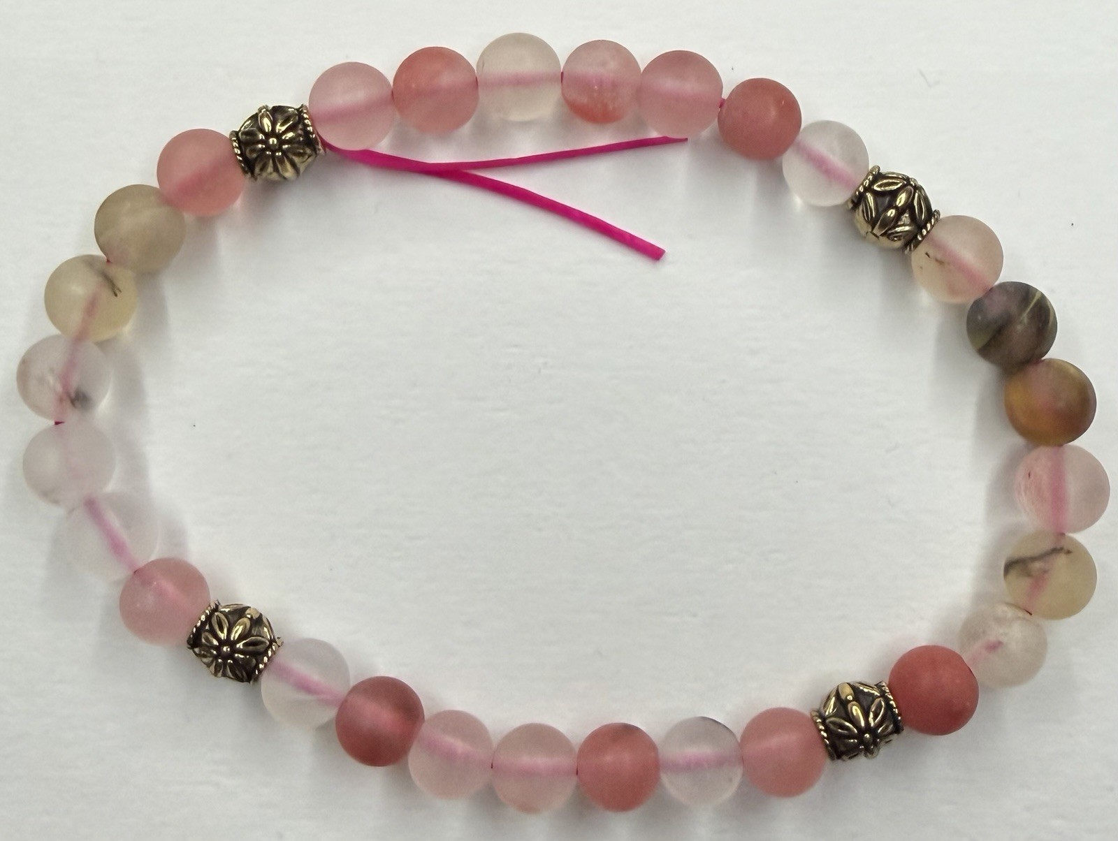 Cherry Quartz Crystal Bead Bracelet