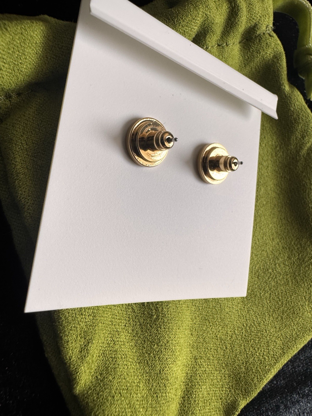 TORY BURCH KIRA CRYSTAL LOGO STUD EARRINGS Gold – Holiday Christmas Gift for Her