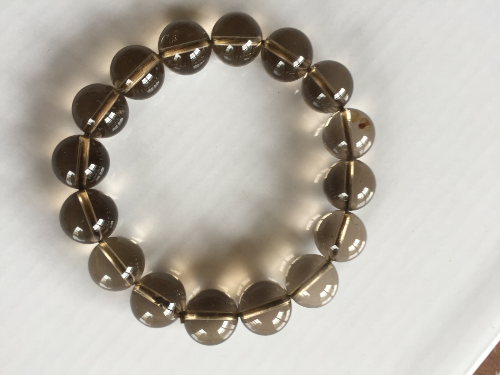 Elegant Natural Tea Dust Mocha Crystal Hard Stone Bead Bracelet / Bangle