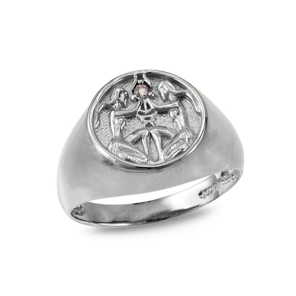 Sterling Silver CZ Birthstone Zodiac Ring