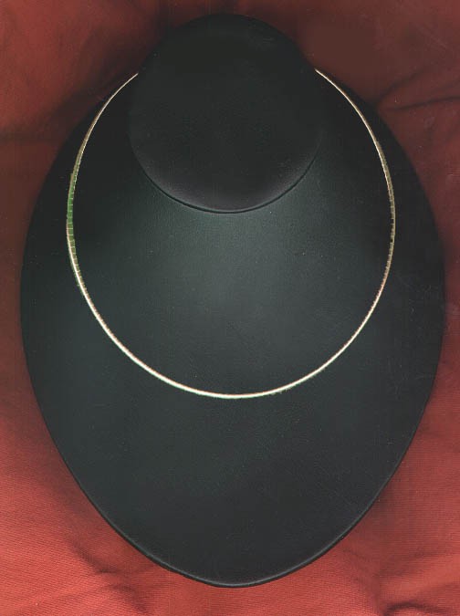 16″ 6MM 14KT GOLD EP OMEGA NECKLACE