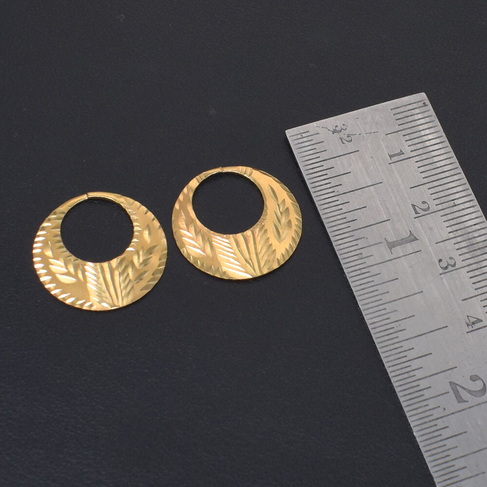 CLASSIC PUNJABI NATTIYAN 22 K GOLD PLATED EARRING FOR MEN BOYS 1 Pcs g895