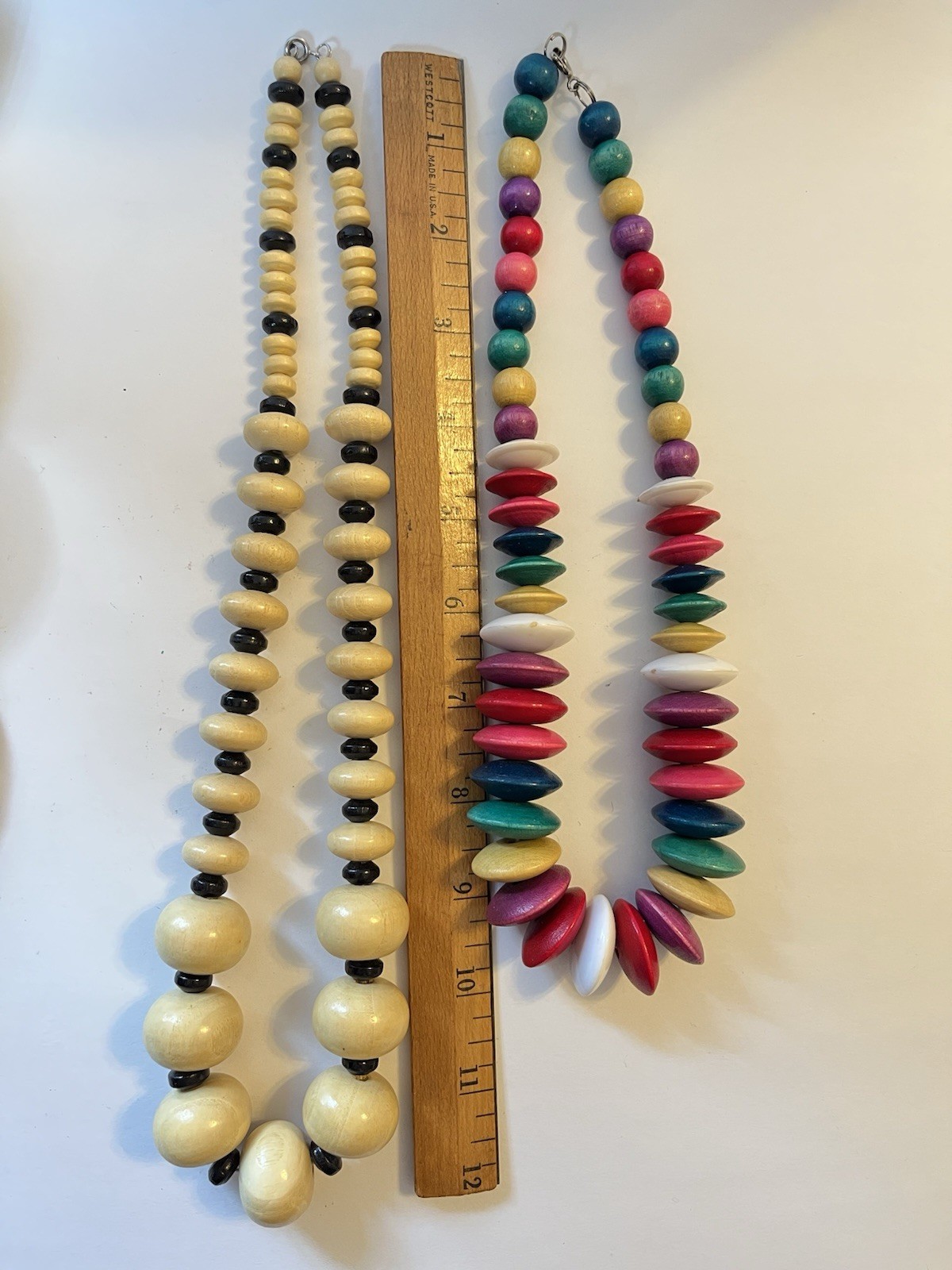 Wood Bead Necklaces & Bangles Chunky Colorful Boho Retro Mixed Jewelry Lot 5 Pcs