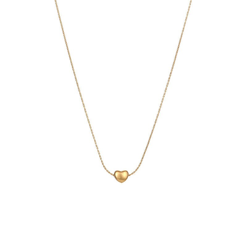 18K Gold Stainless Steel Love 5mm Tiny Floating Heart Pendant Chain Necklace AG