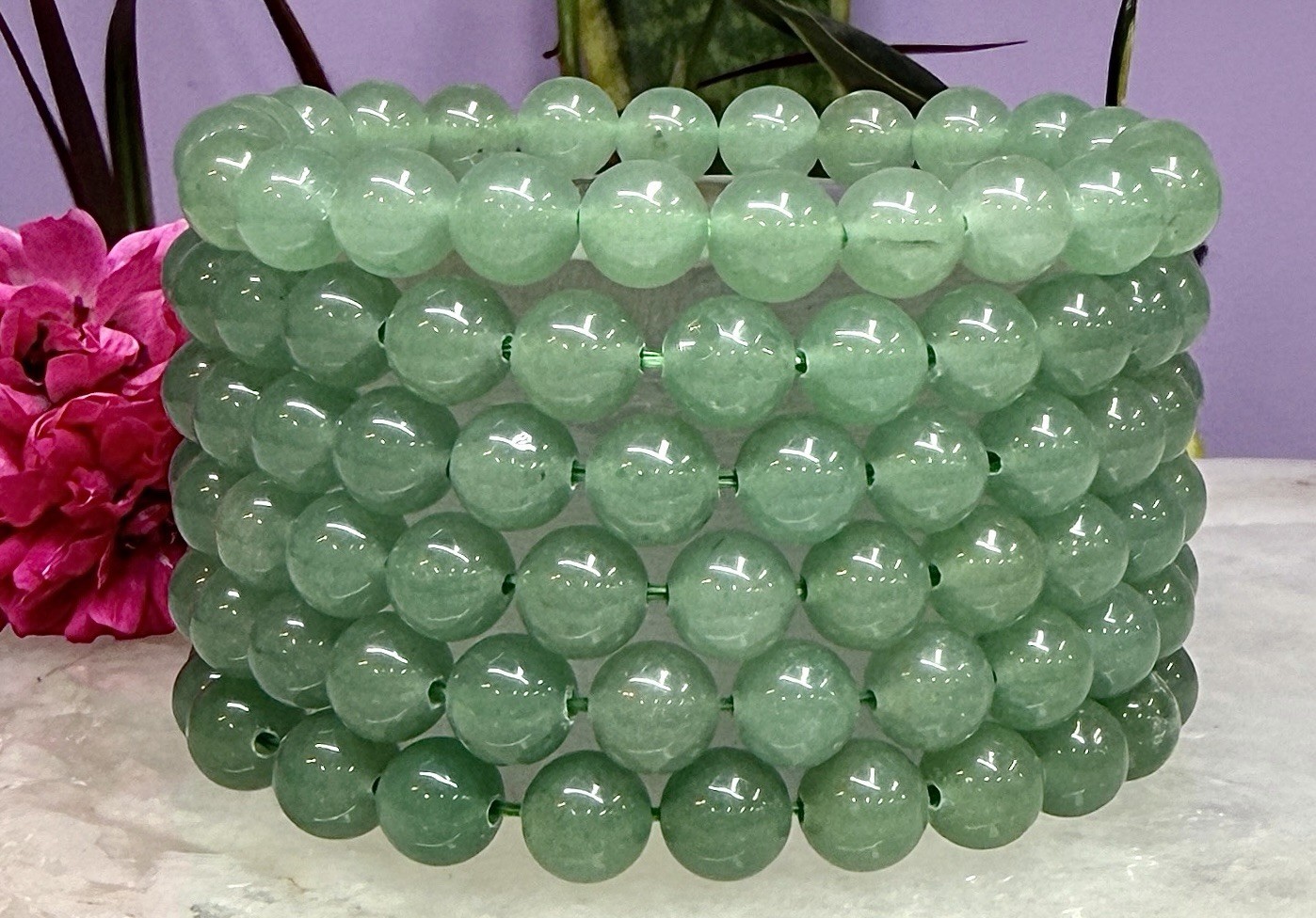 Wholesale Lot 6 Pcs Green Aventurine 8mm 7.5” Crystal Healing Stretch Bracelet
