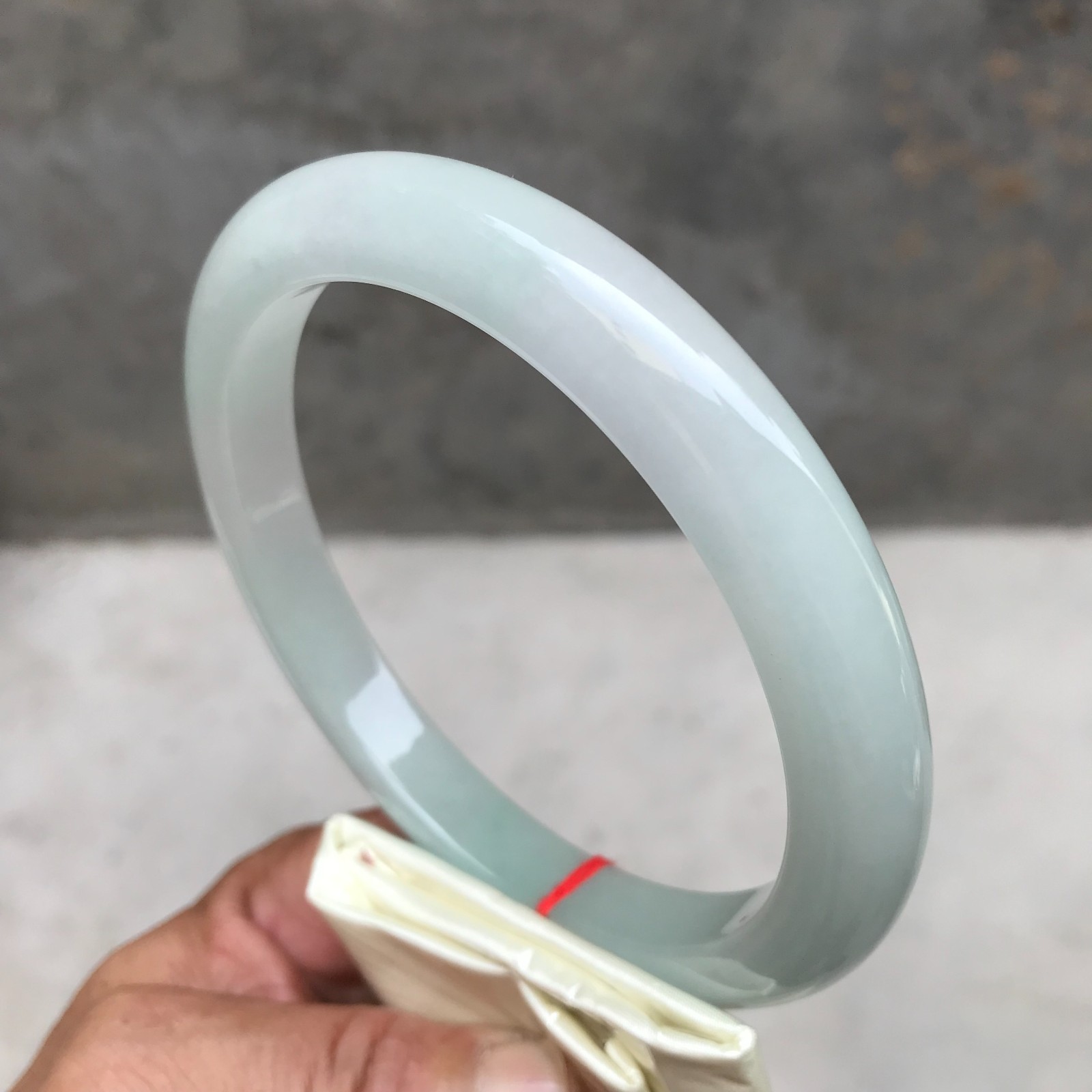 84MM Natural Icy Green Jadeite Jade Bracelet Burma Jadeite Jade Big Bangle
