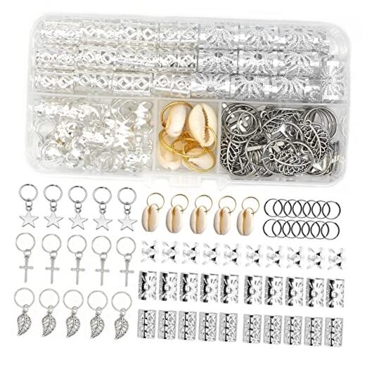 100 Pieces Hair Jewelry for Women Braids, 20 Pieces Loc Jewelry Style B