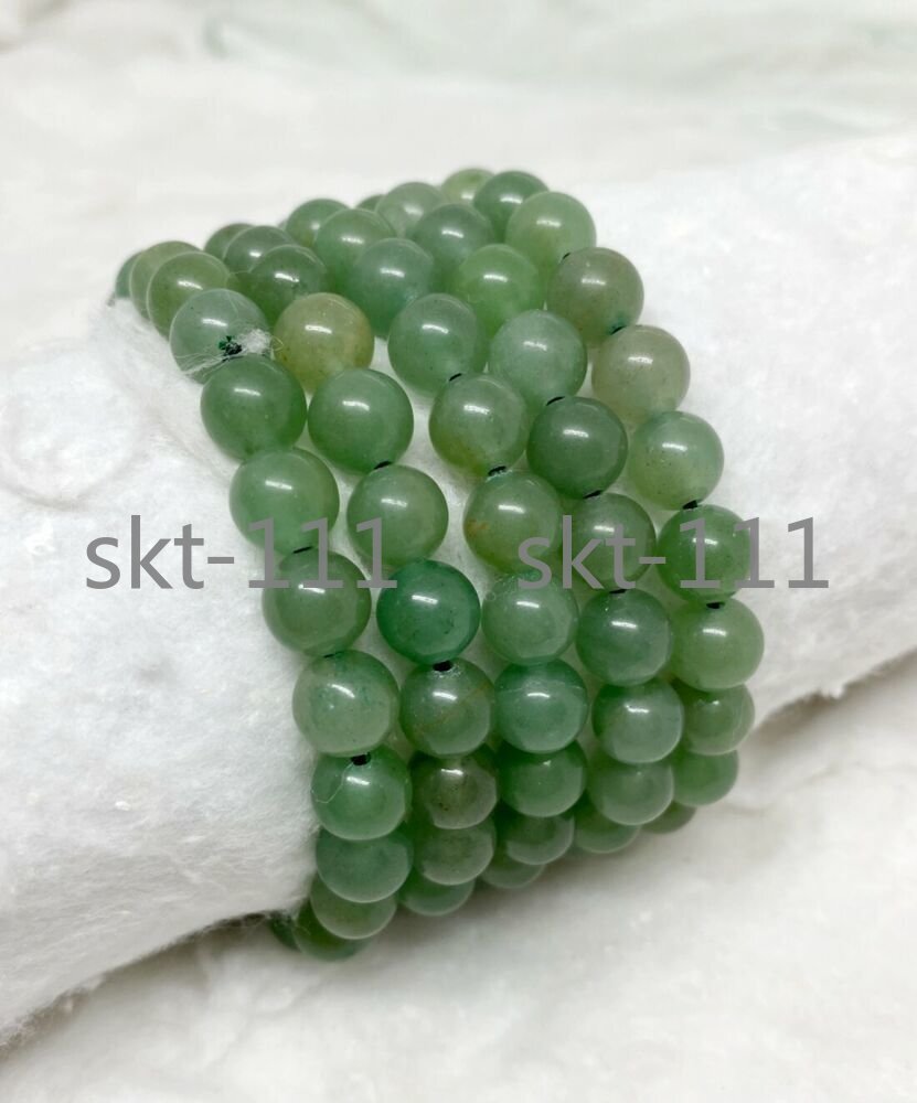 5pcs Green Aventurine Beaded Bracelet 6-10MM A Round Beaded Bracelet
