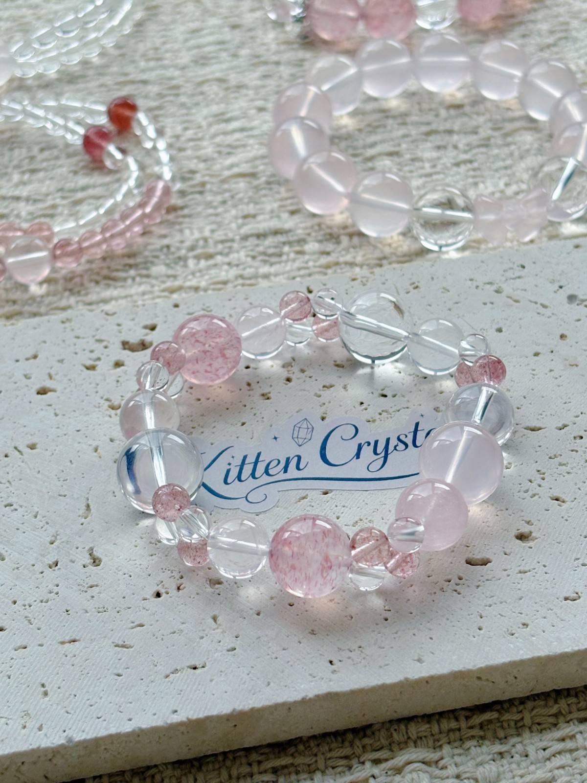 AAA Natural Strawberry Quartz Crystal Beads Stretch Bracelet 6-12mm Healing