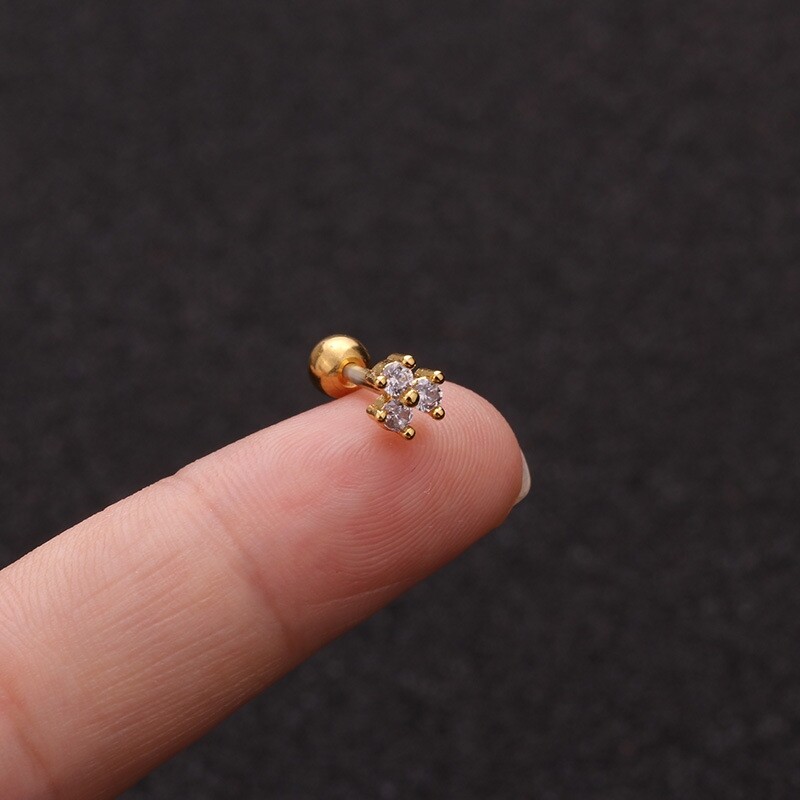 Beautiful Gold Silver Cartilage Helix Lobe Tragus Conch Earring Gift Stainless