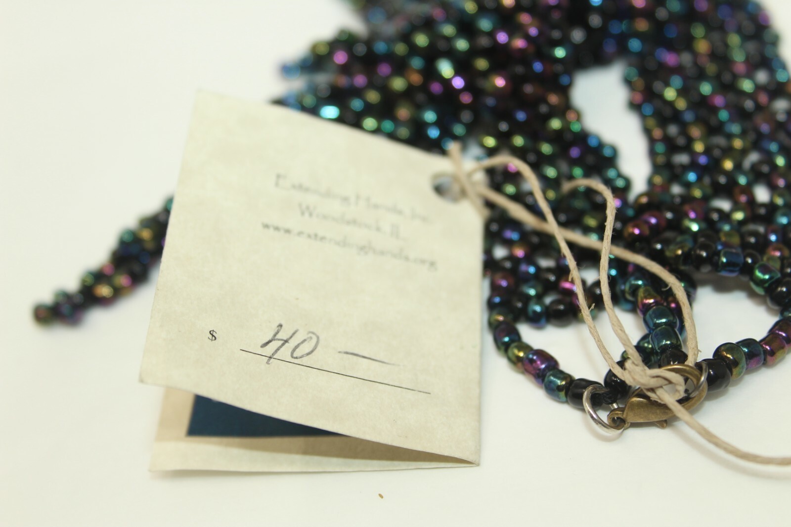 Extending Hands Handmade Zambia Beaded Multi-Color Metallic Necklace