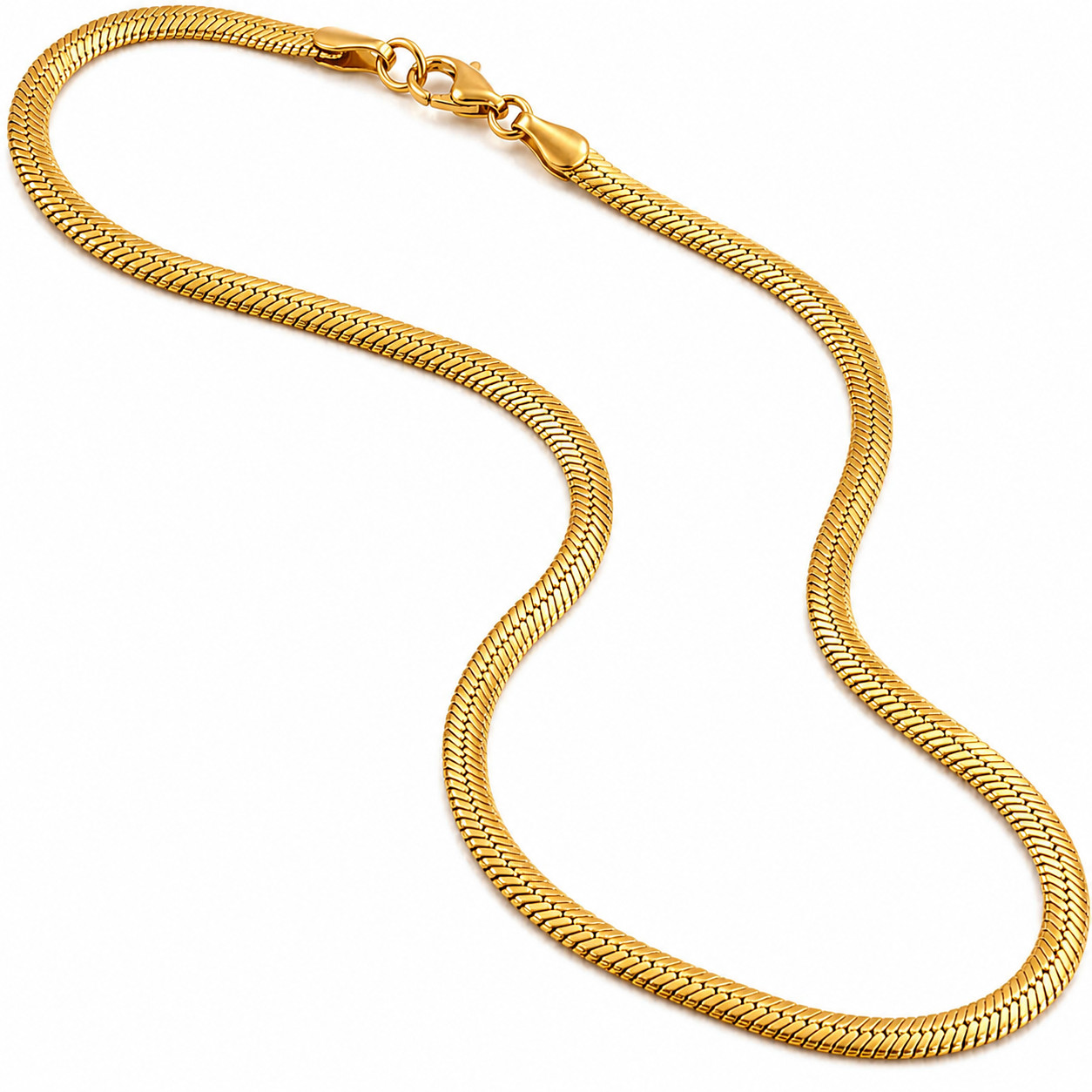 Premium Gold Finish Stainless Steel Chain 22 Inch Unisex Necklace for Men&Women