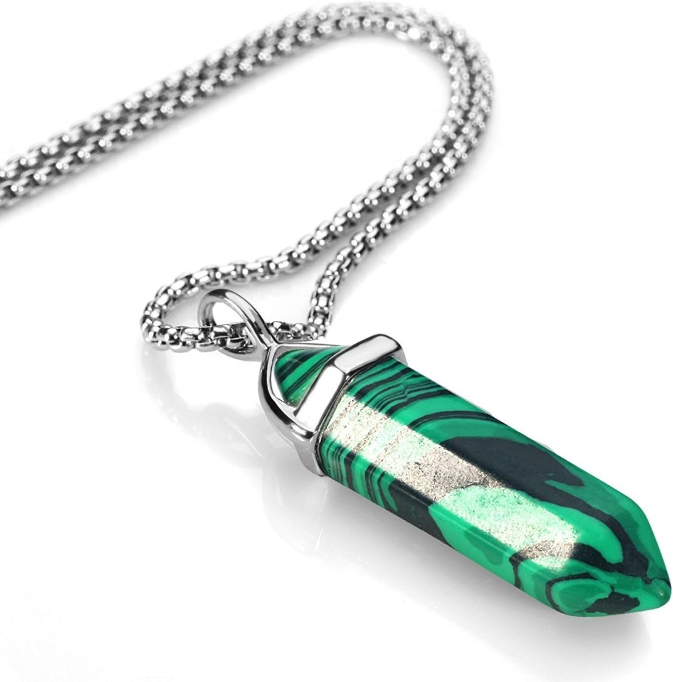 Spiritual 18-Inch Malachite Crystal Necklace – Perfect Gift for All Occasions