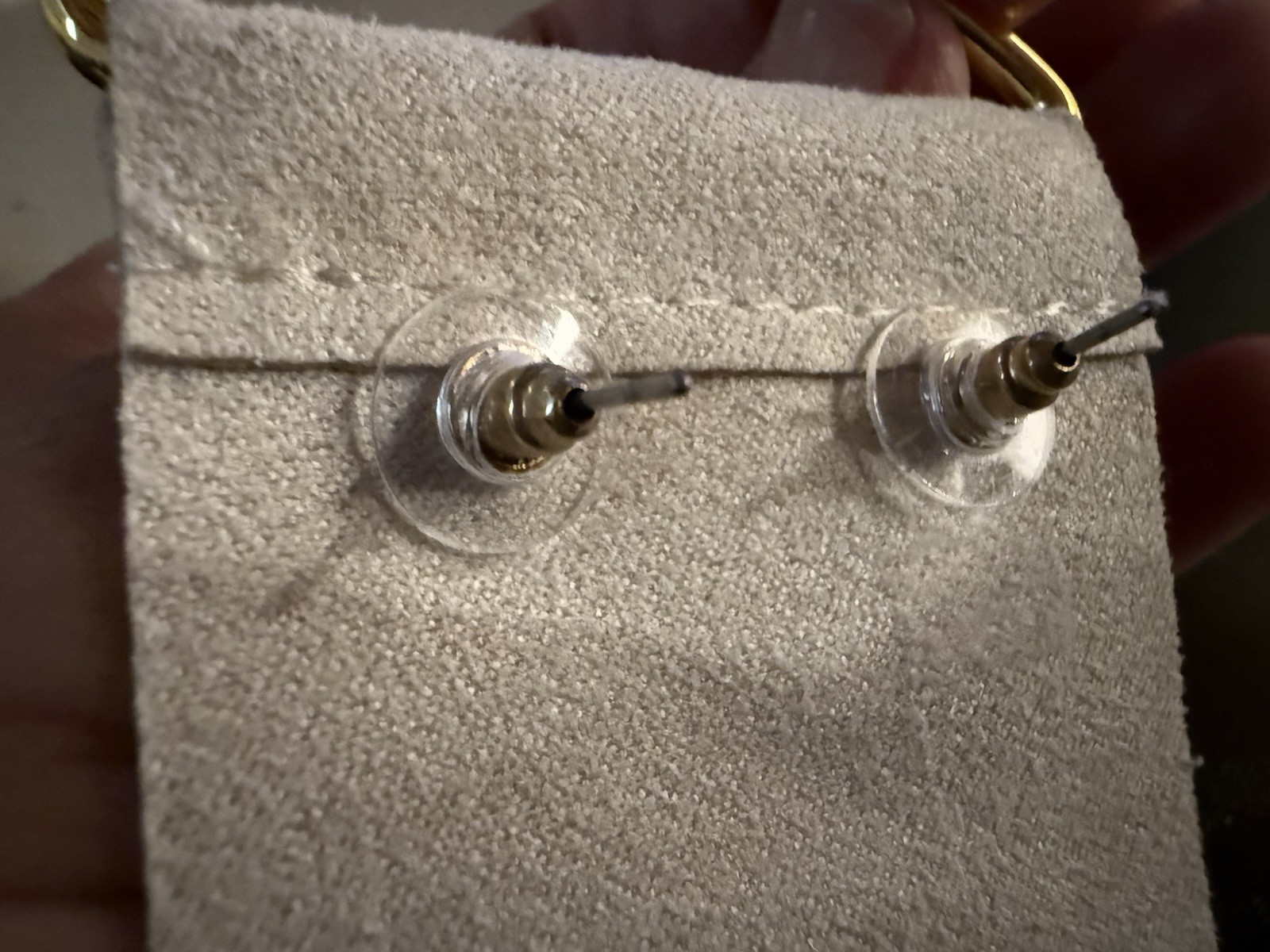 Gold Tone Clear Cubic Zirconia Chain Dangle Drop Stud Earrings Butterfly