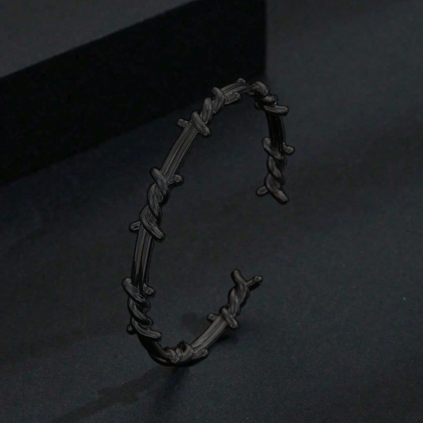 Bracelet for Men Twisted Double Barbed Wire Cuff Gothic Style Uniq Bracelet Gift
