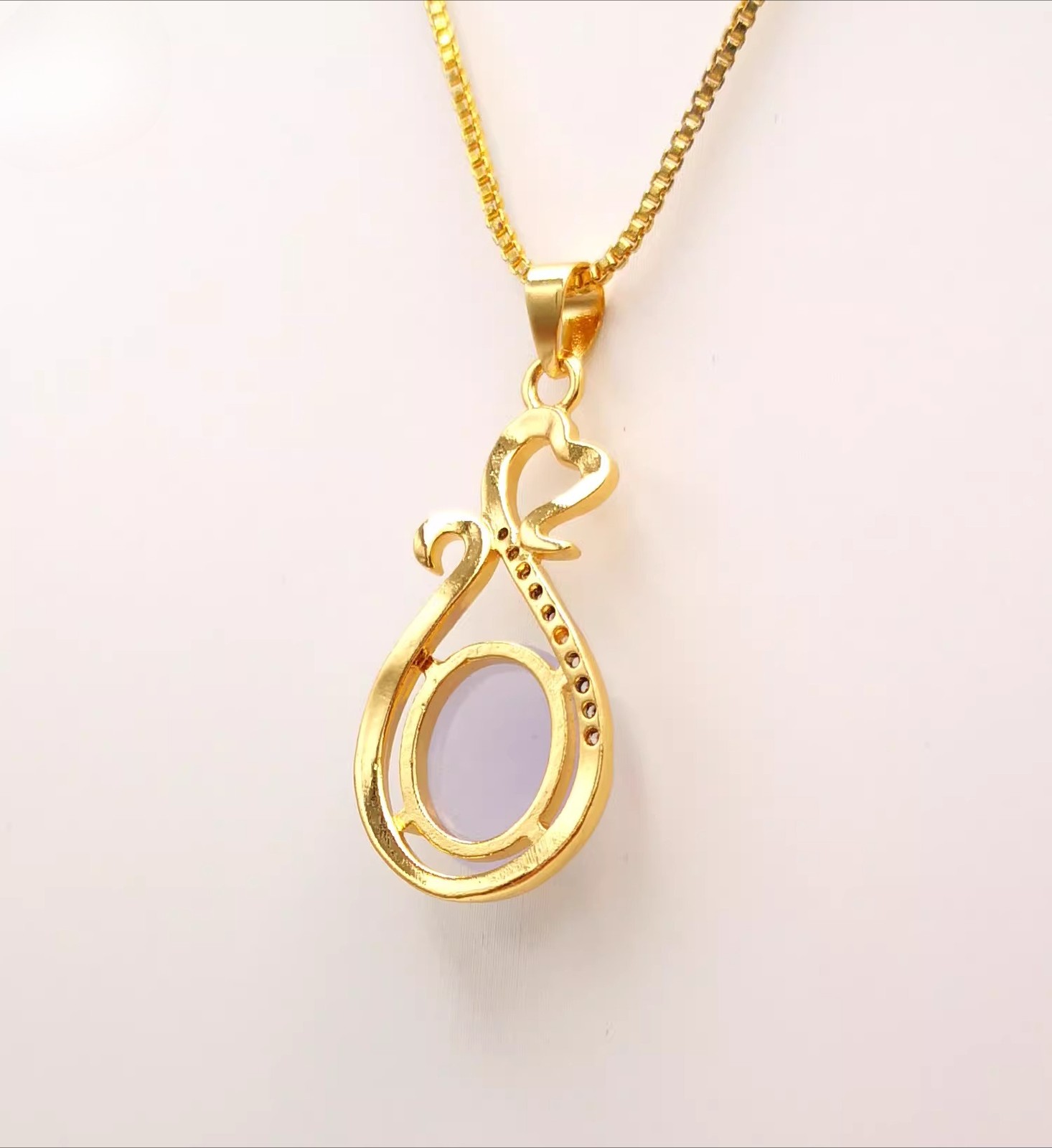 ED Nature Jade Heart Vase Pendant Necklace Gift Jewelry Blessing y New