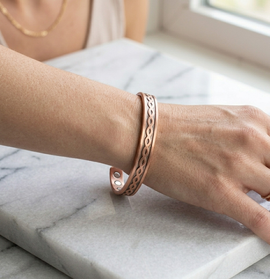 Pure Copper Magnetic Bracelet Arthritis Pain Therapy Men Women Cuff Infinity