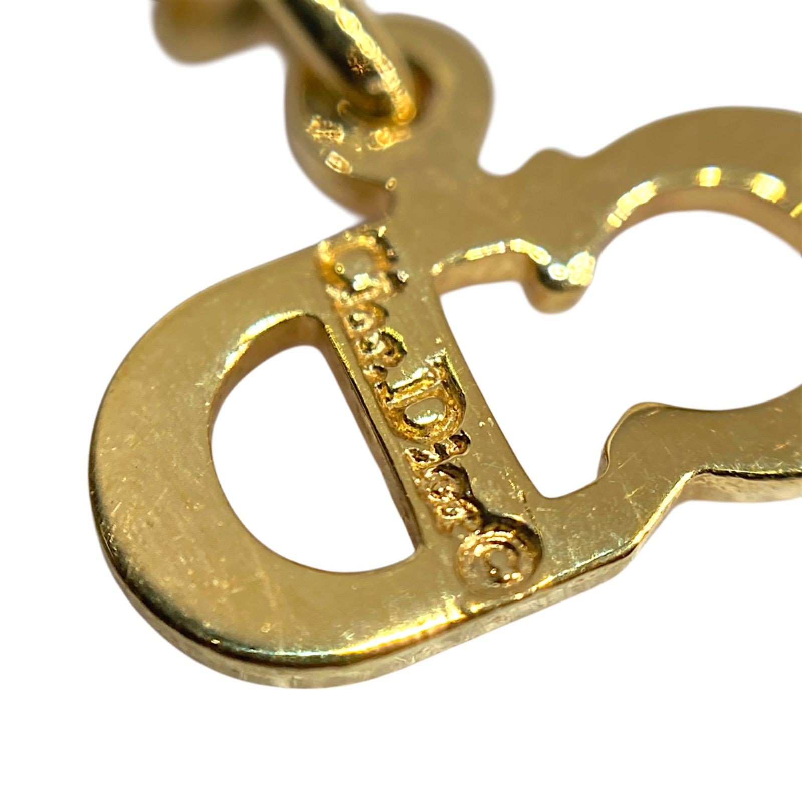 Christian Dior Necklace Gold 17.8in Adjustable 0.4in Top 0.4×0.4×0.1in