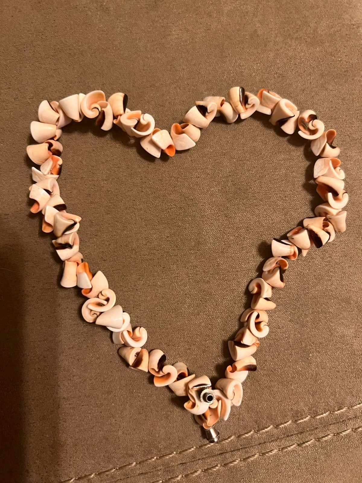 Matching shell anklet and choker necklace (pink/orange/white/black)15”
