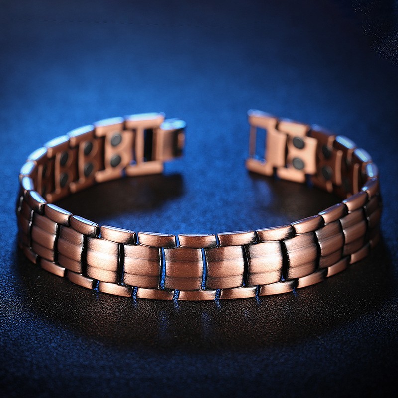 Men’s Copper Magnetic Bracelet Solid Copper Bracelets Double-Row Strong Magnets