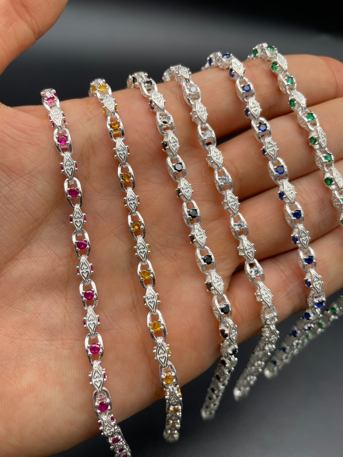 925 Sterling Silver Mariner Stone Link Chain Necklace, Elegant Women Gift Chain