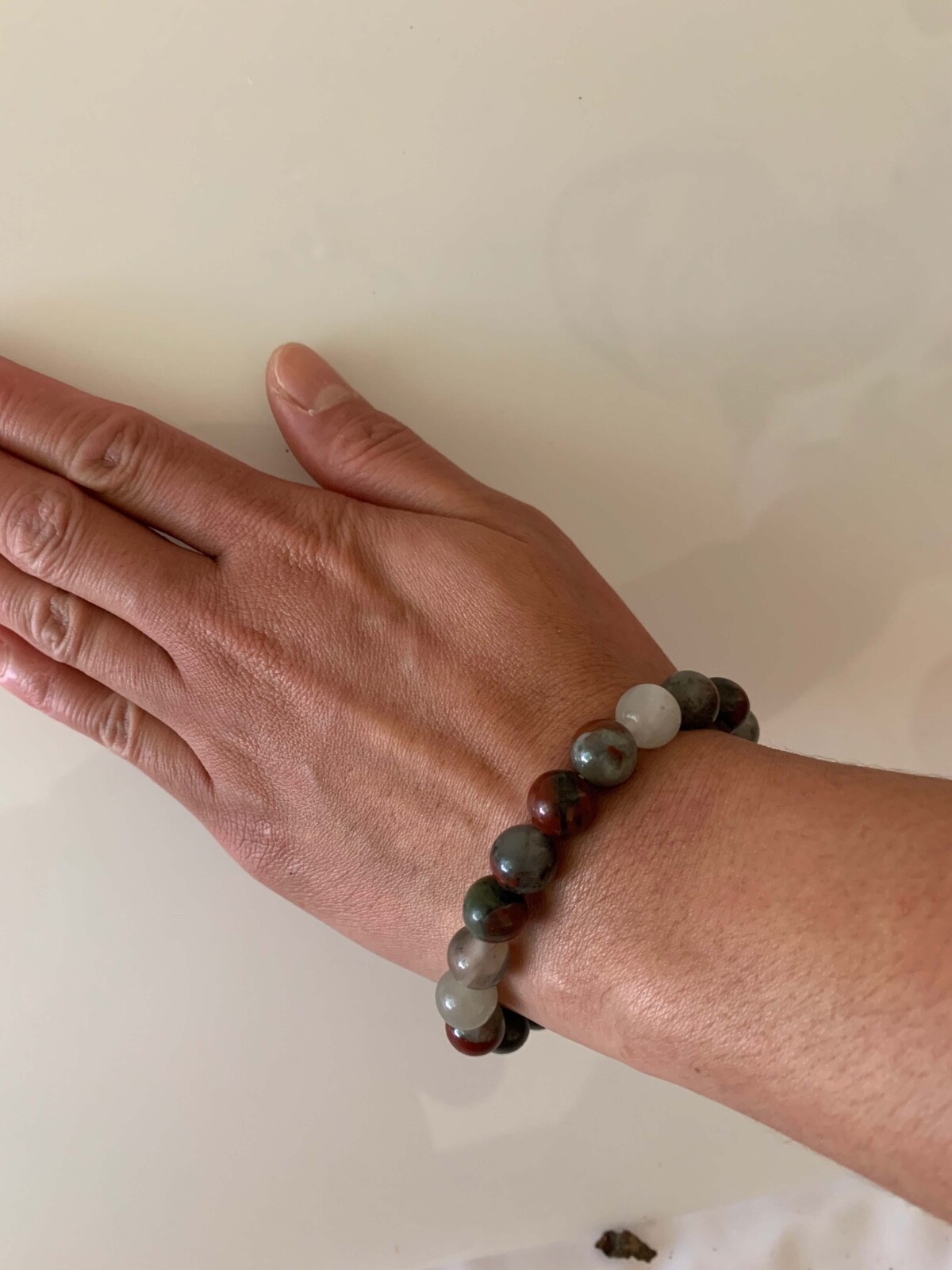 Large 12mm Rare African Bloodstone bracelet Healing Bracelet Yoga bracelet women