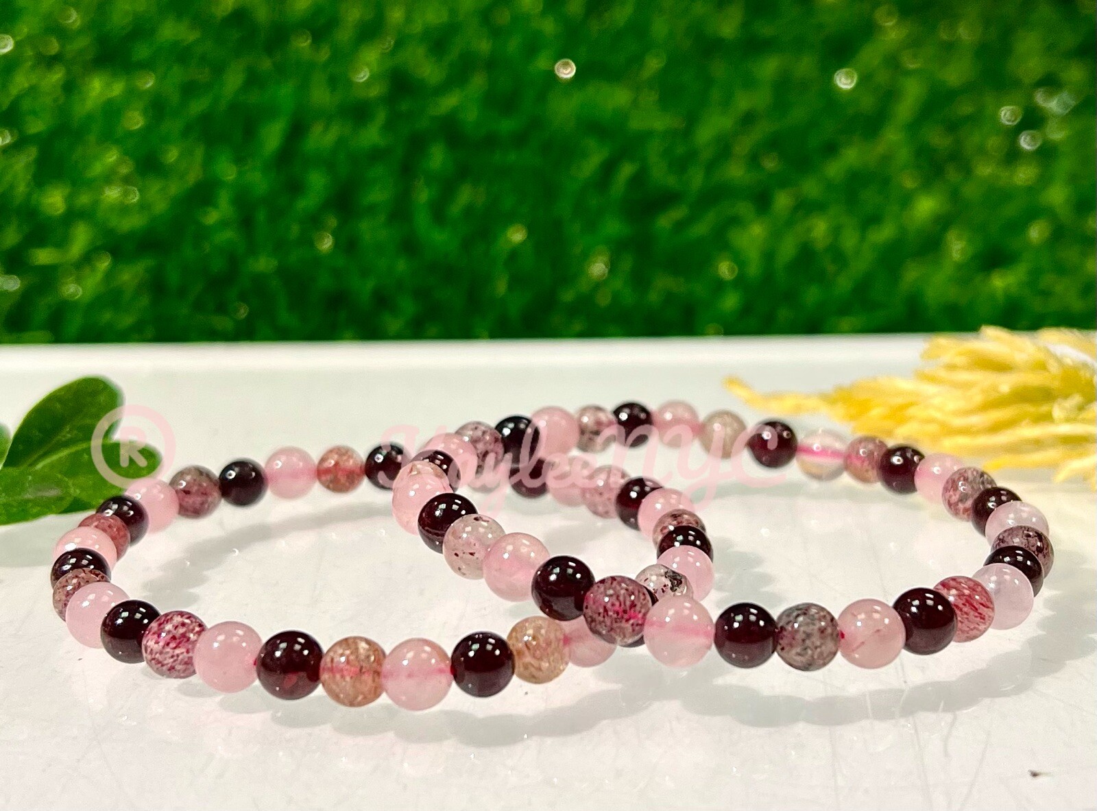 Wholesale 6 Pcs Natural Heart Chakra 6mm 7.5” Crystal Stretch Bracelet