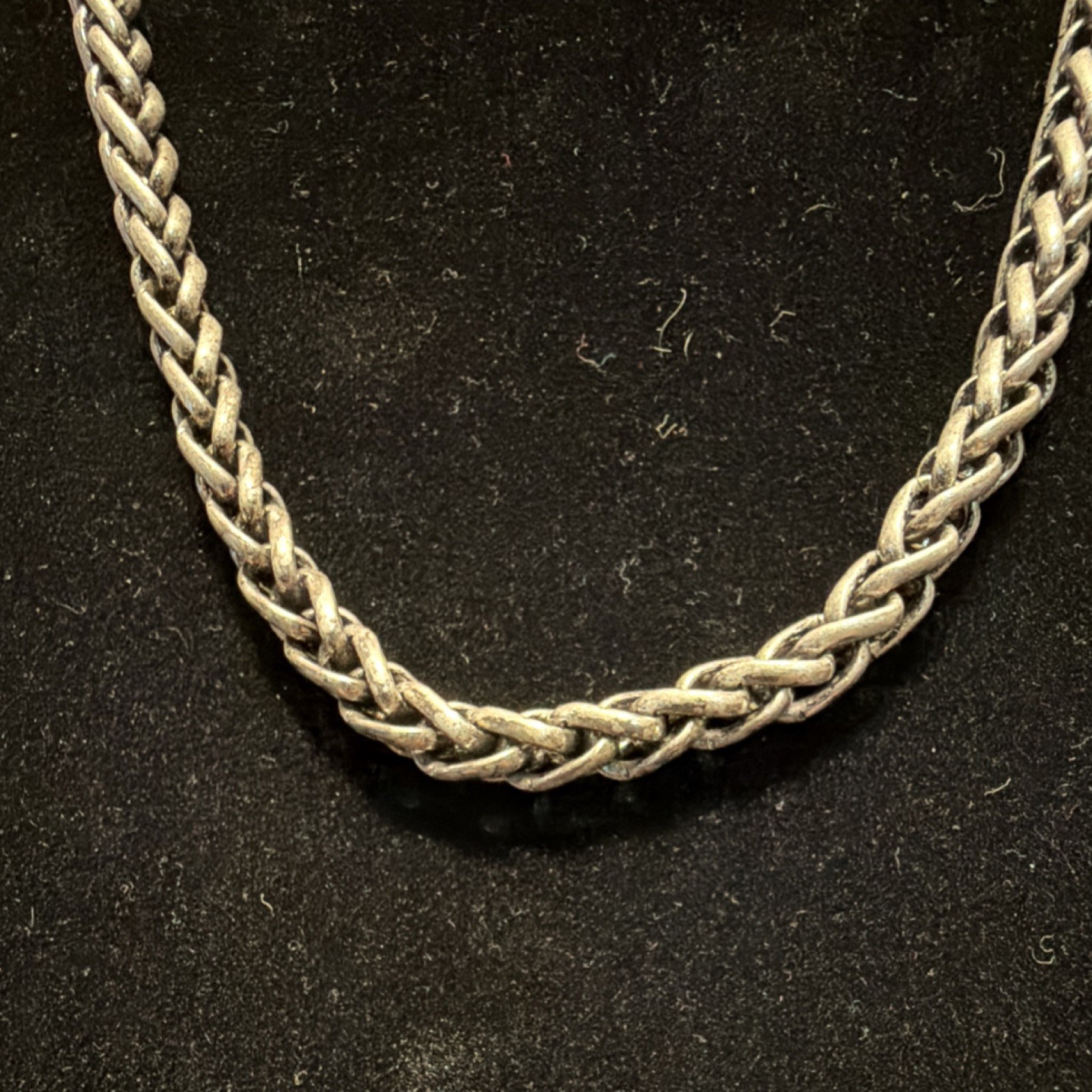 Chain Necklace Silver Spiga Wheat Metal Lobster Adjustable Fashion