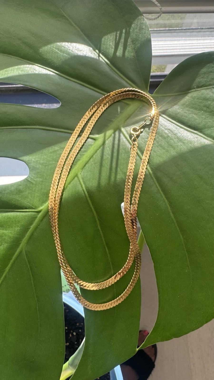 Vintage Trifari Herringbone Chain Necklace – Lobster Clasp