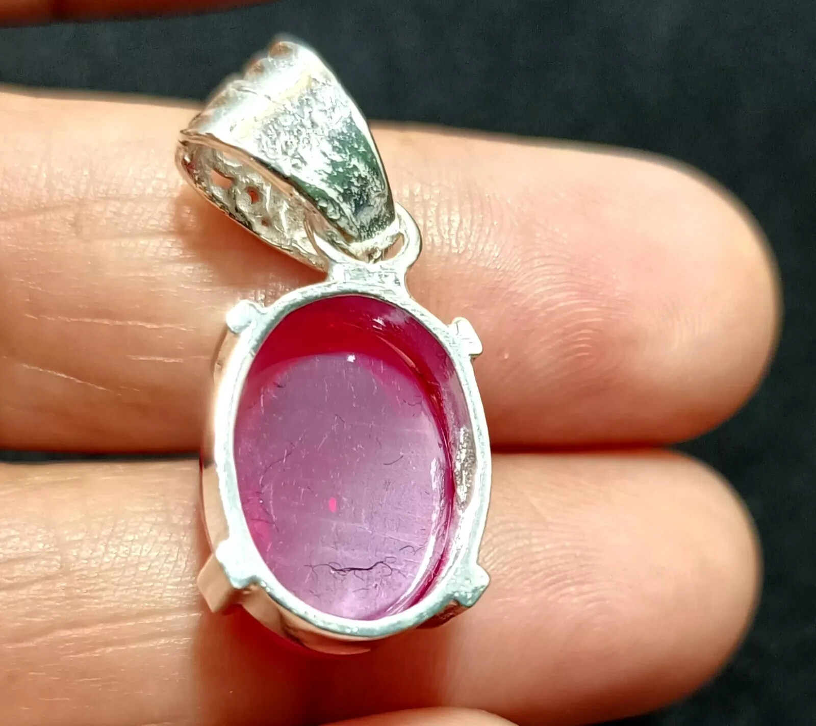 Certified 28.00 Ct Natural 6 Ray Star RUBY 925 Solid Silver Pendant Gemstone