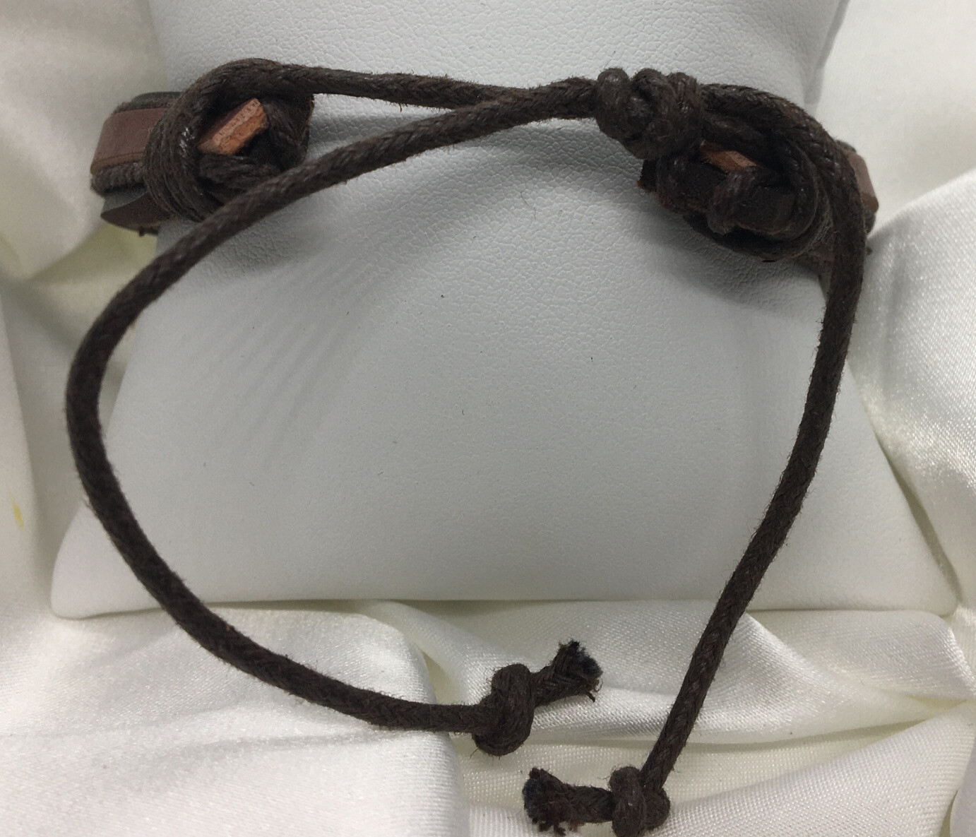 Mens Women Leather Bracelet Wristband Stackable Adjustable Tie 2072