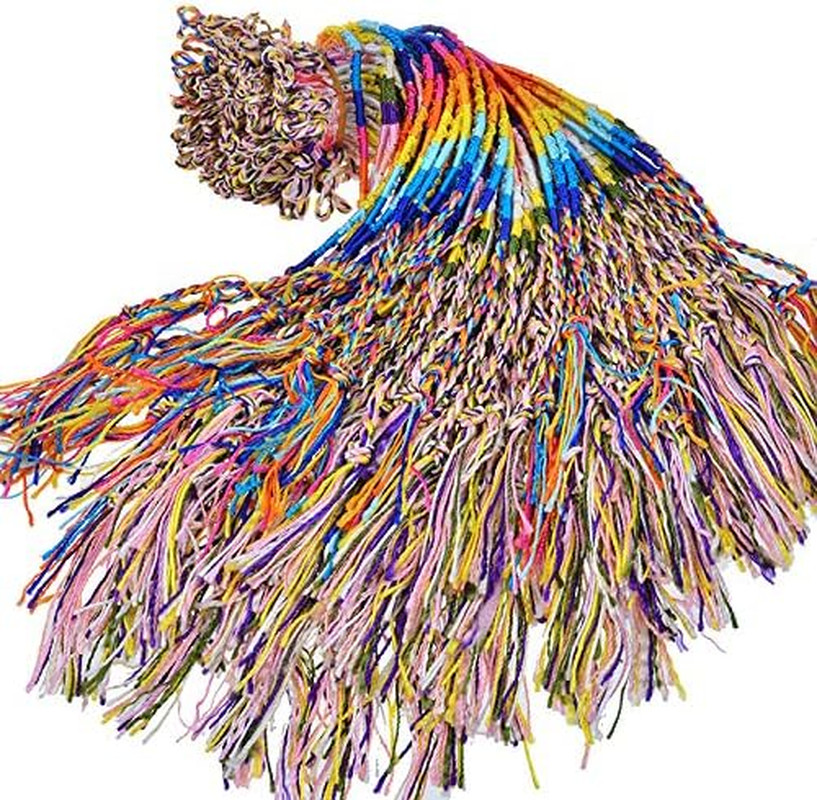 50PCS Bulk Jewelry Lots Colorful Braid Friendship Cord Strand Bracelets