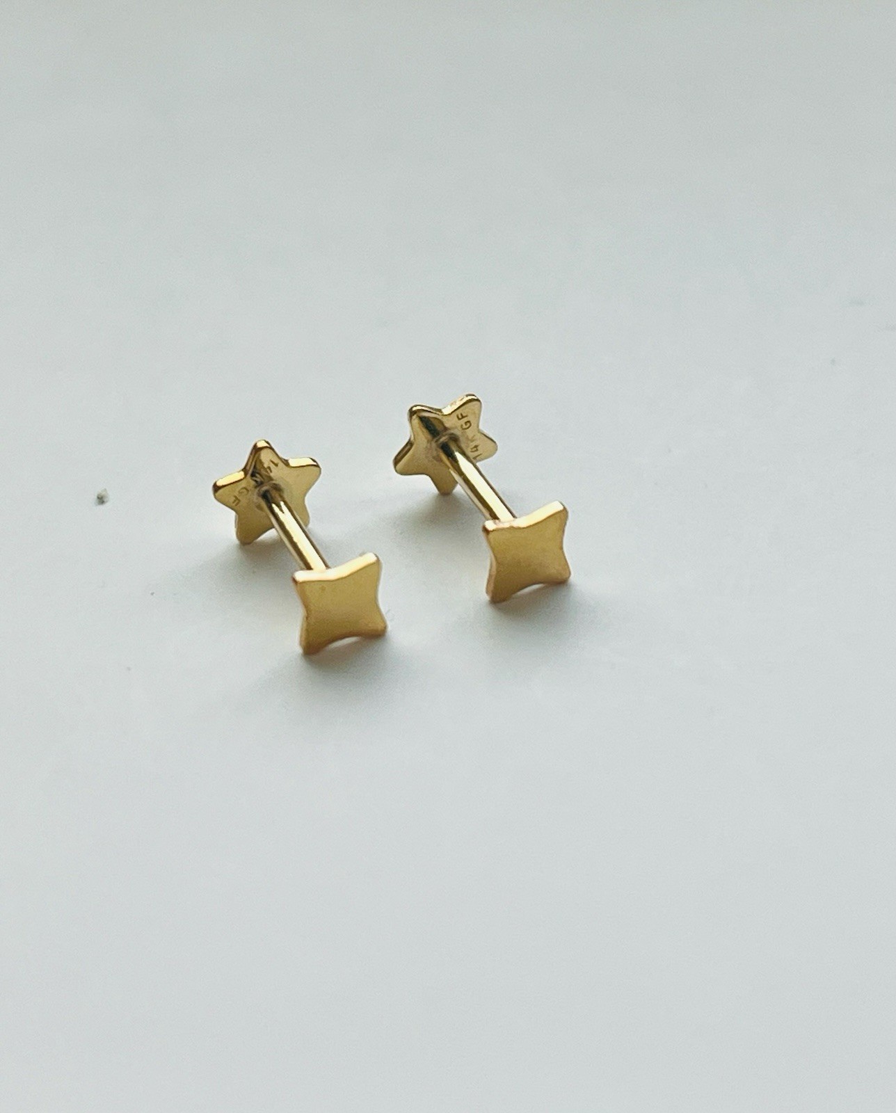 14K Gold Filled Star Stud Barbell /Helix Earrings