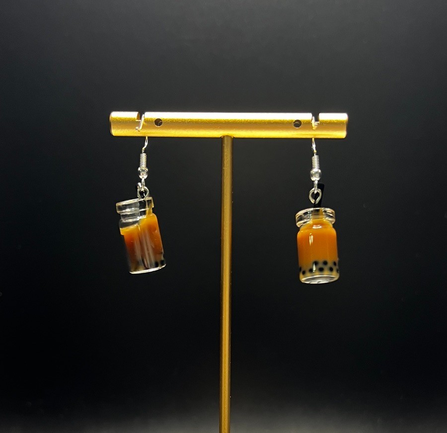ESPRESSO BOBA TEA Dangle Earrings Espresso Boba Tea Earrings Collection